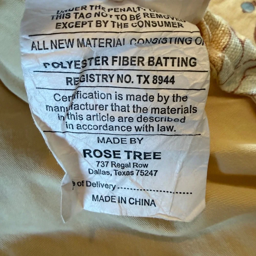 Rose Tree Home Wellington Floral Cotton Comforter Yellow Red Botanical Jacquard